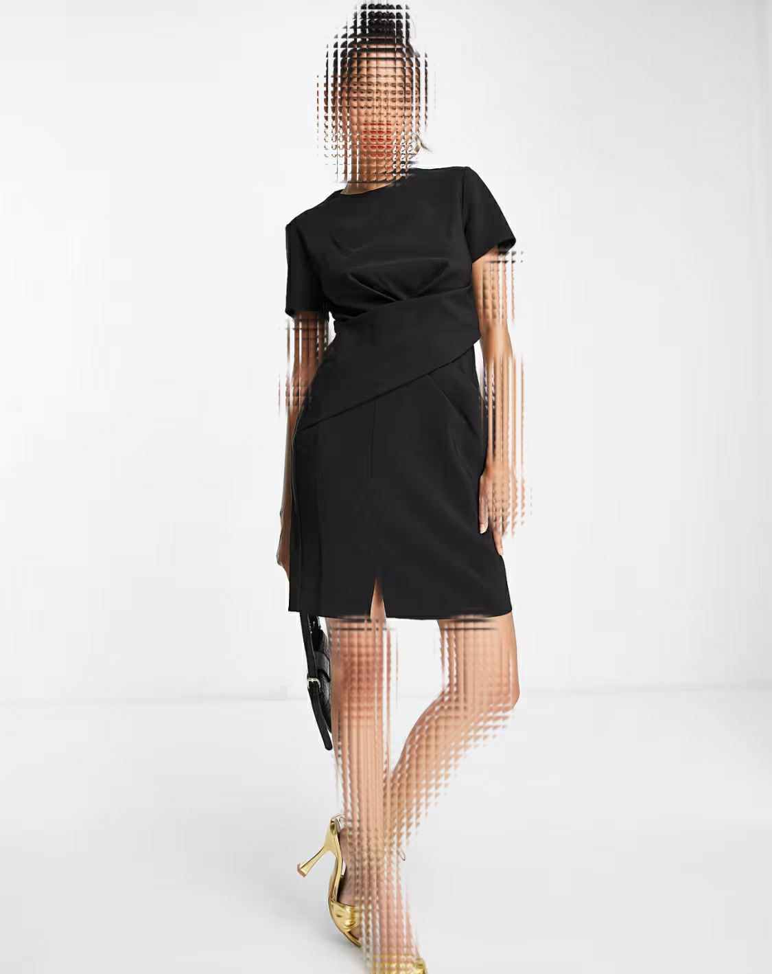 پیراهن  زنانه مجلسی میدی مشکی کرپ