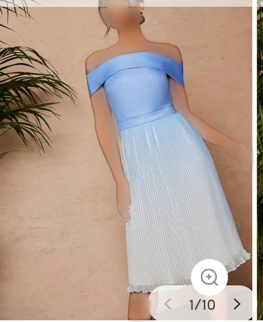 پیراهن زنانه  مجلسی  میدی سایز بزرگ آبی