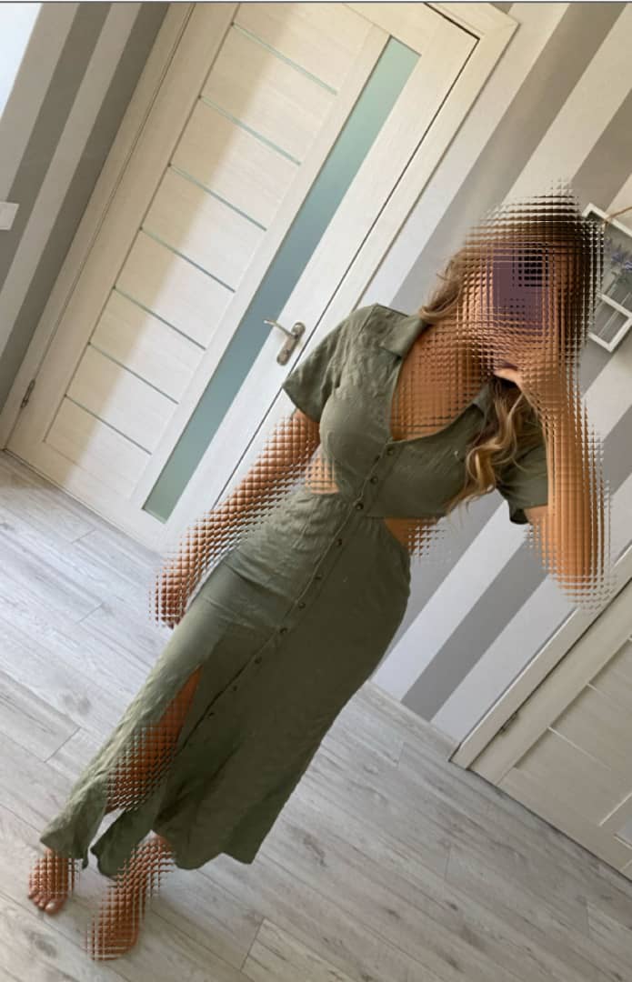 پیراهن زنانه  ساحلی بلند سبز زیتونی